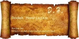 Dodek Henrietta névjegykártya