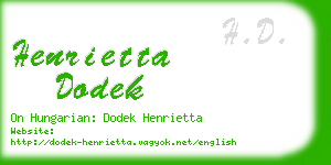 henrietta dodek business card
